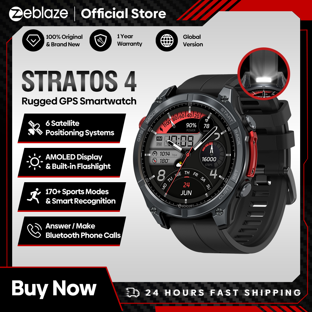 NEW Zeblaze Stratos 4 GPS Smar - Altimeter Compass Watch review and price